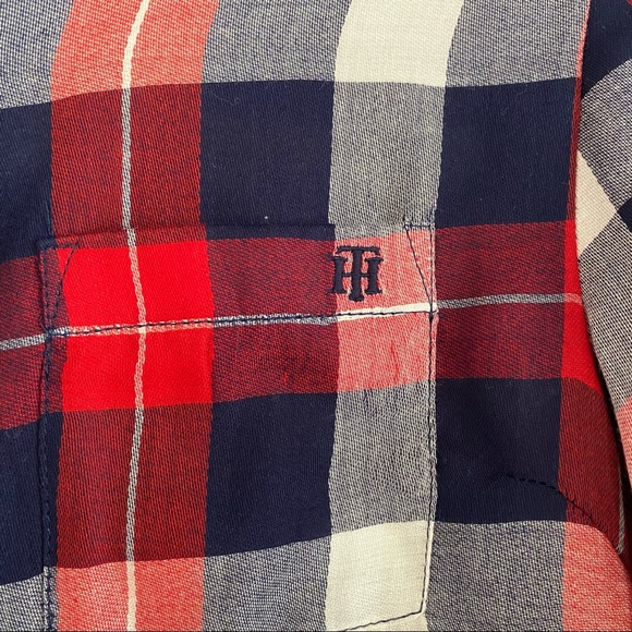 Tommy Hilfiger Plaid Long Sleeve Button Down Top - Picture 3 of 5